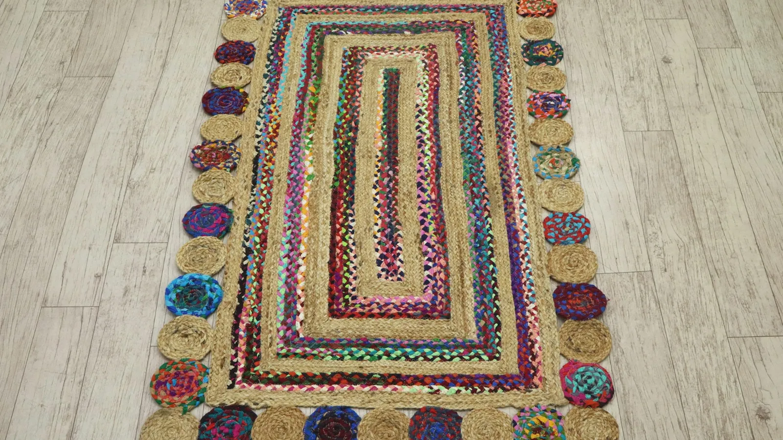 Braided rug in natural tones