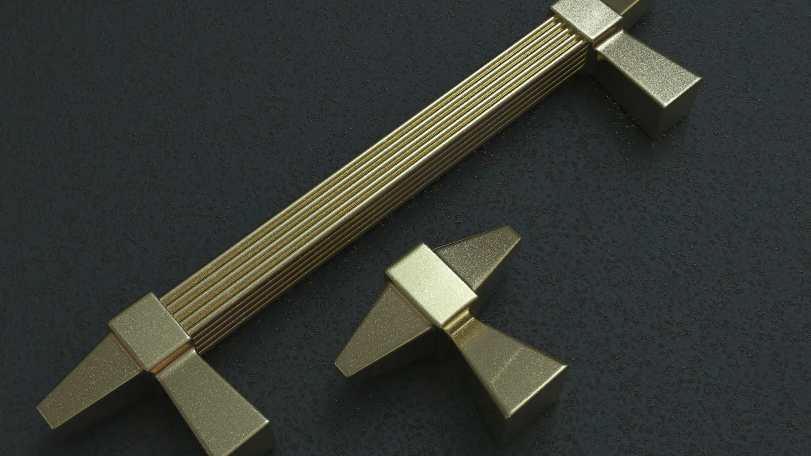 Brass bar handle and fittings