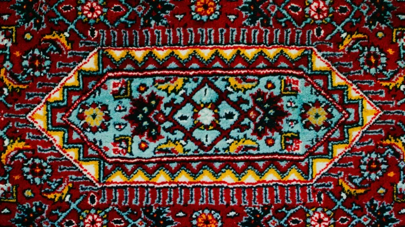 Colourful vintage rug border