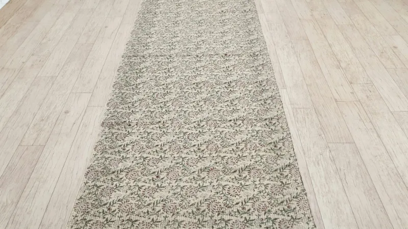 Grey patterned hallway runner