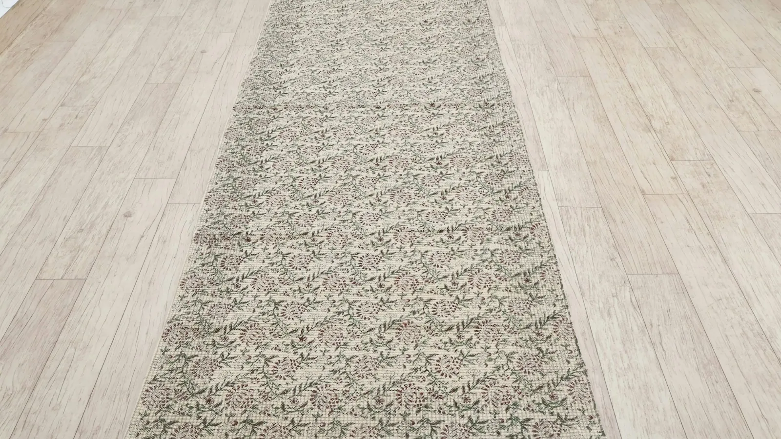 Grey patterned hallway runner