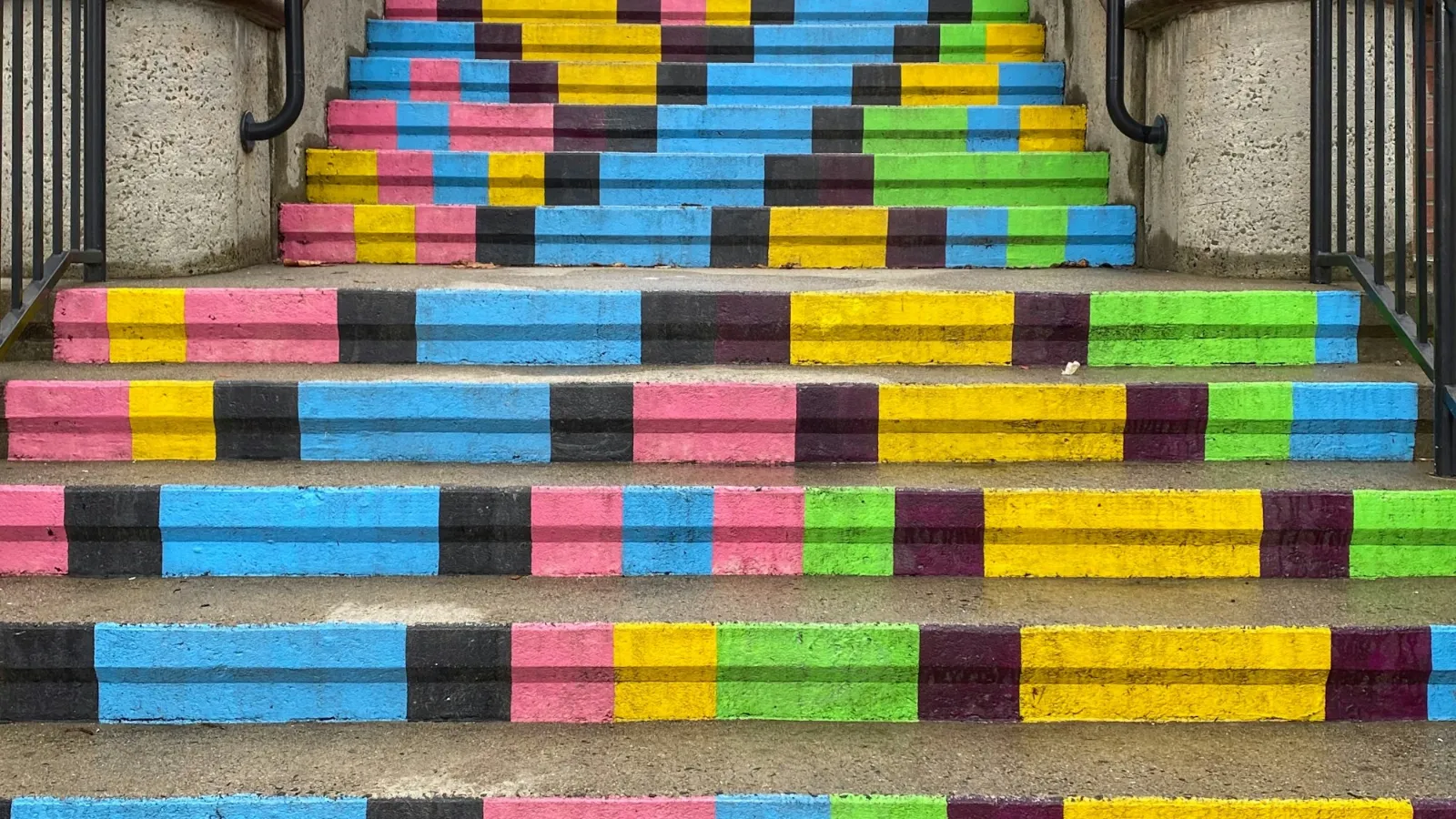 Painted colourful outdoor steps