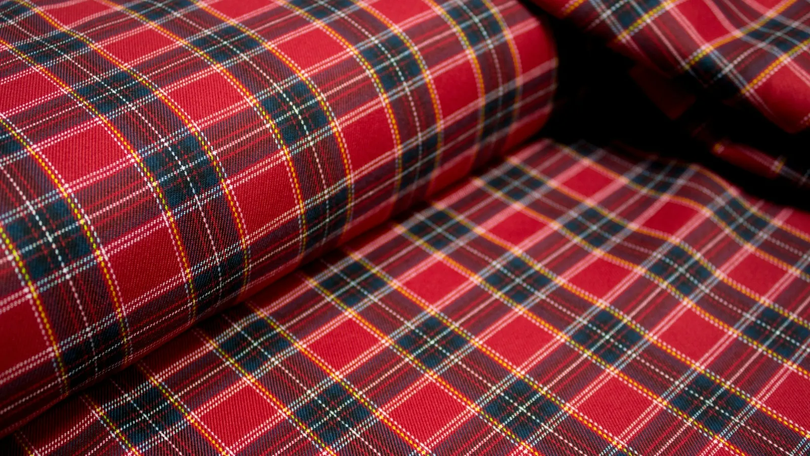 Red tartan fabric