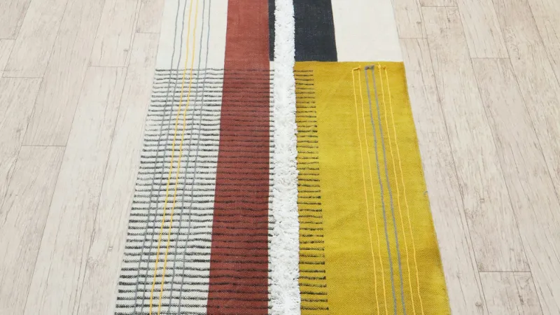 Striped flat-weave rug