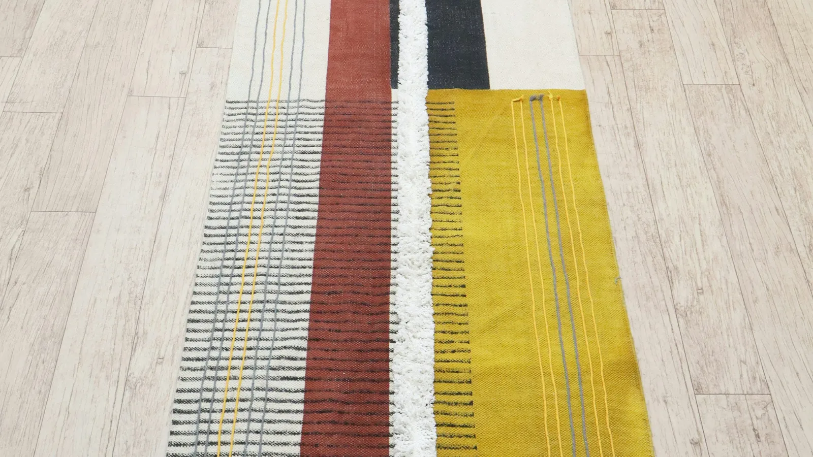 Striped flat-weave rug